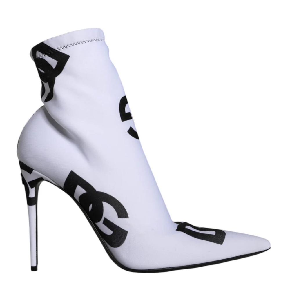 Dolce & Gabbana White and Black Sock Boots